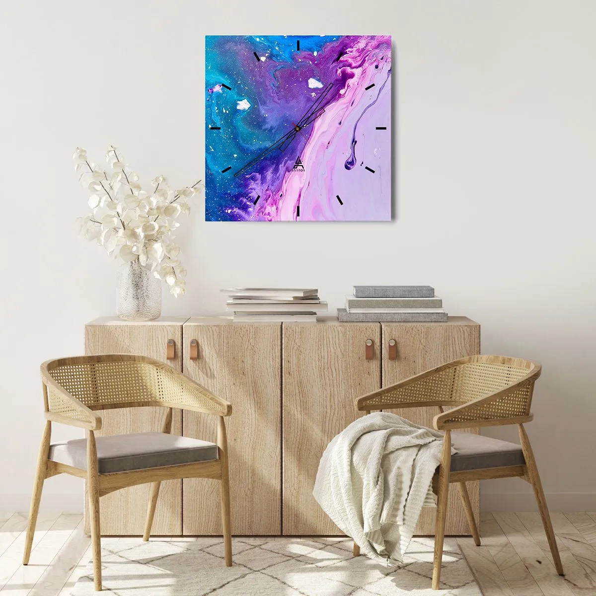 Horloge murale - Pendule murale - Yin et yang - 40x40 cm