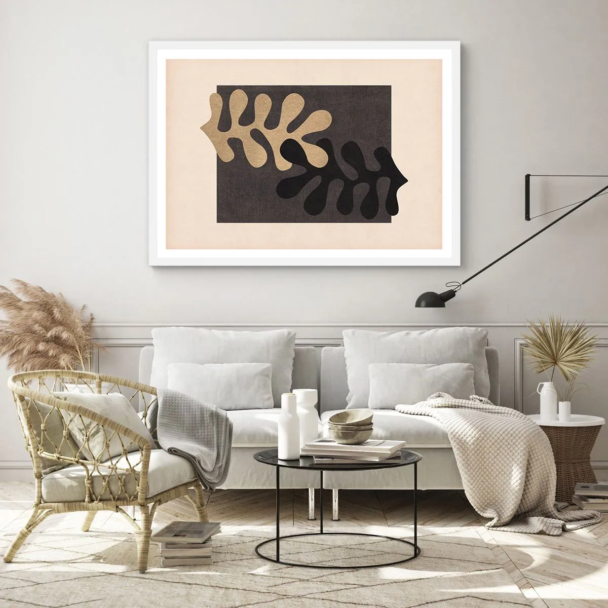 Affiche dans un cadre blanc - Poster - Absence et complément - 50x40 cm