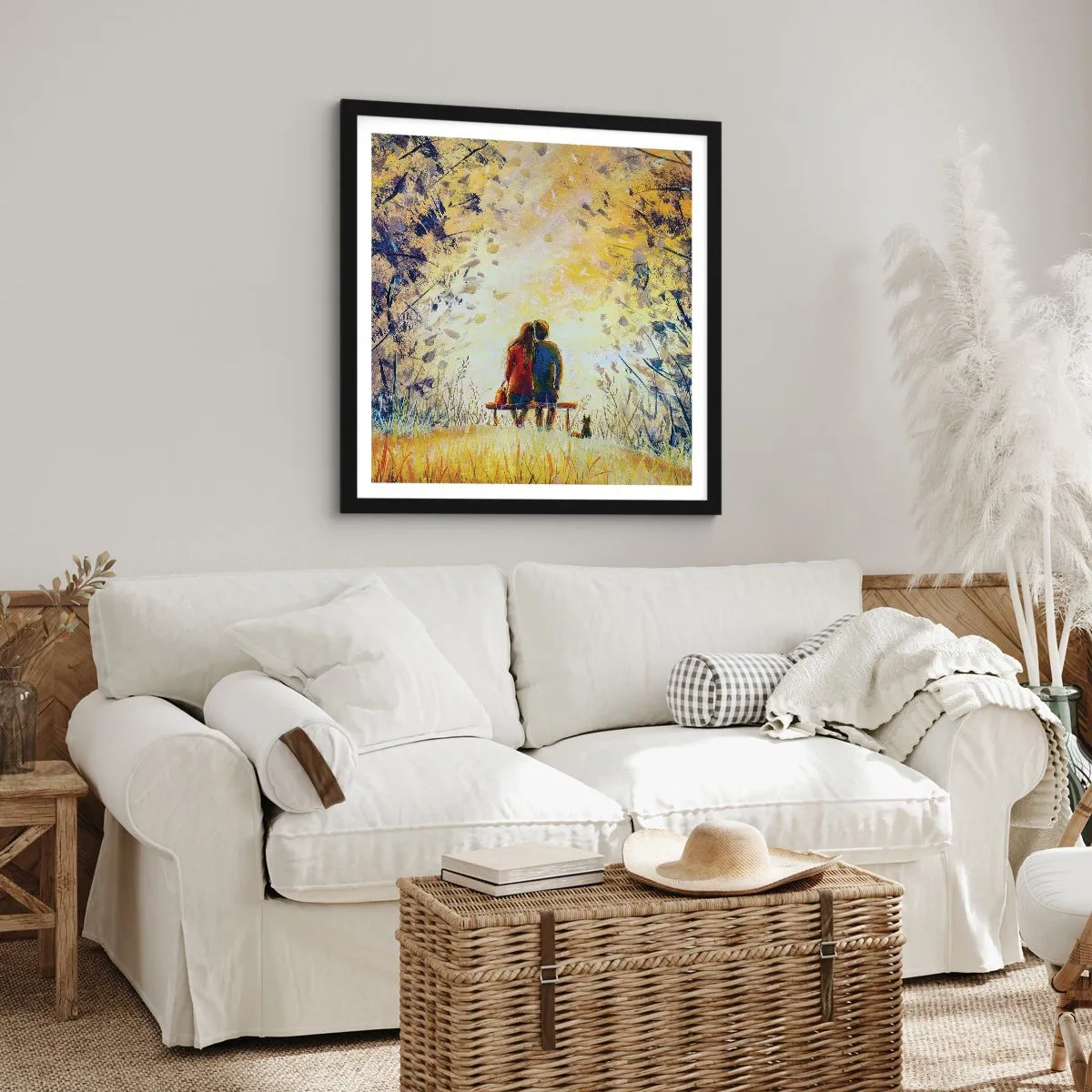 Affiche dans un cadre noir - Poster - Moment magique - 30x30 cm