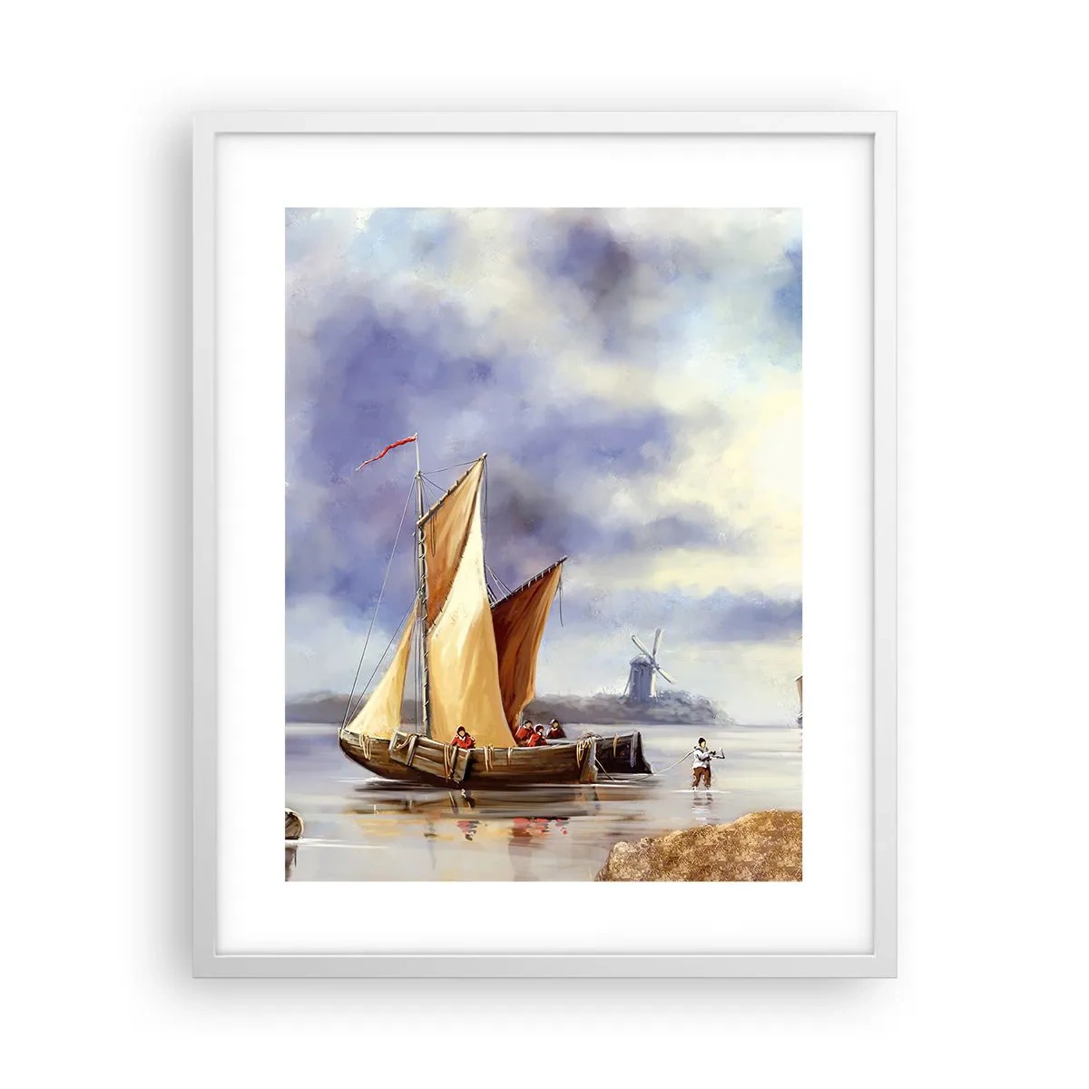Affiche dans un cadre blanc - Poster - Retour de marin - 40x50 cm
