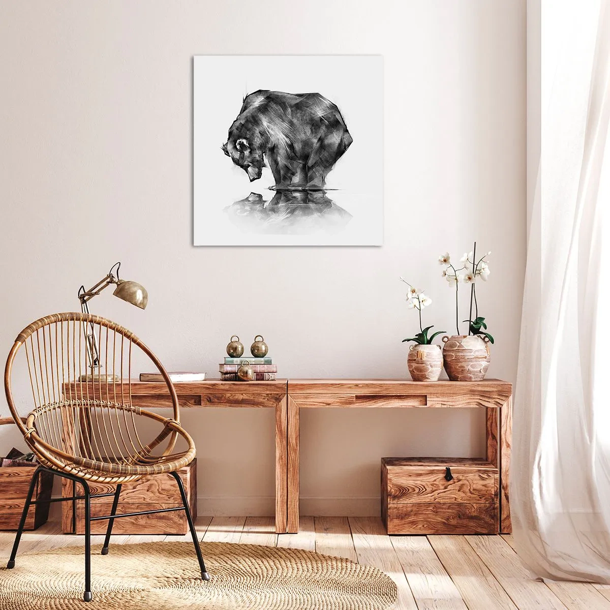 Impression sur toile - Image sur toile - Ravi de rencontrer quelqu'un de proche - 40x40 cm