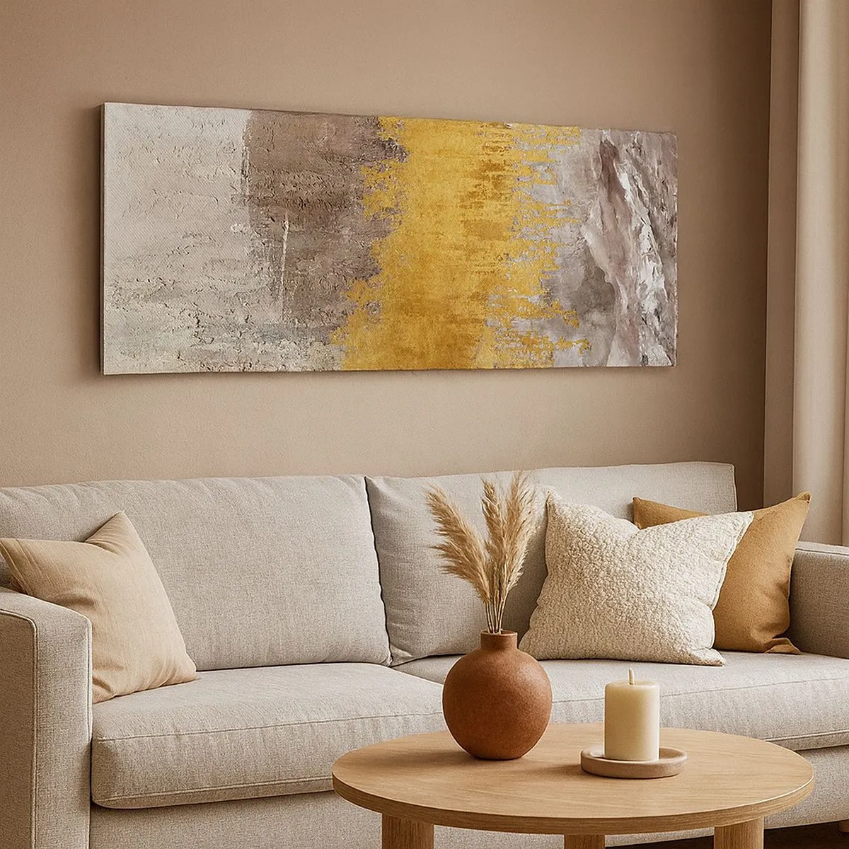 Impression sur toile - Image sur toile - Une explosion d'or - 100x40 cm