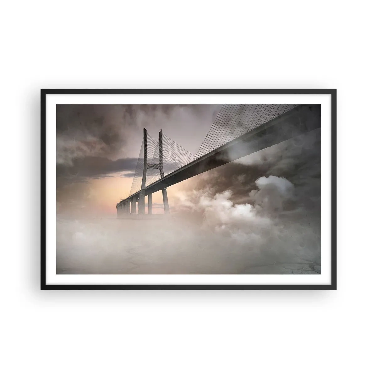 Affiche dans un cadre noir - Poster - Sur la rivière qui n'existe pas - 91x61 cm