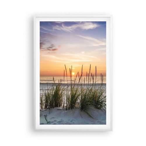 Affiche dans un cadre blanc - Poster - Regarde, pense, ressent - 61x91 cm