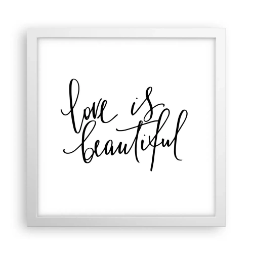 Affiche dans un cadre blanc - Poster - Lire et répéter - 30x30 cm