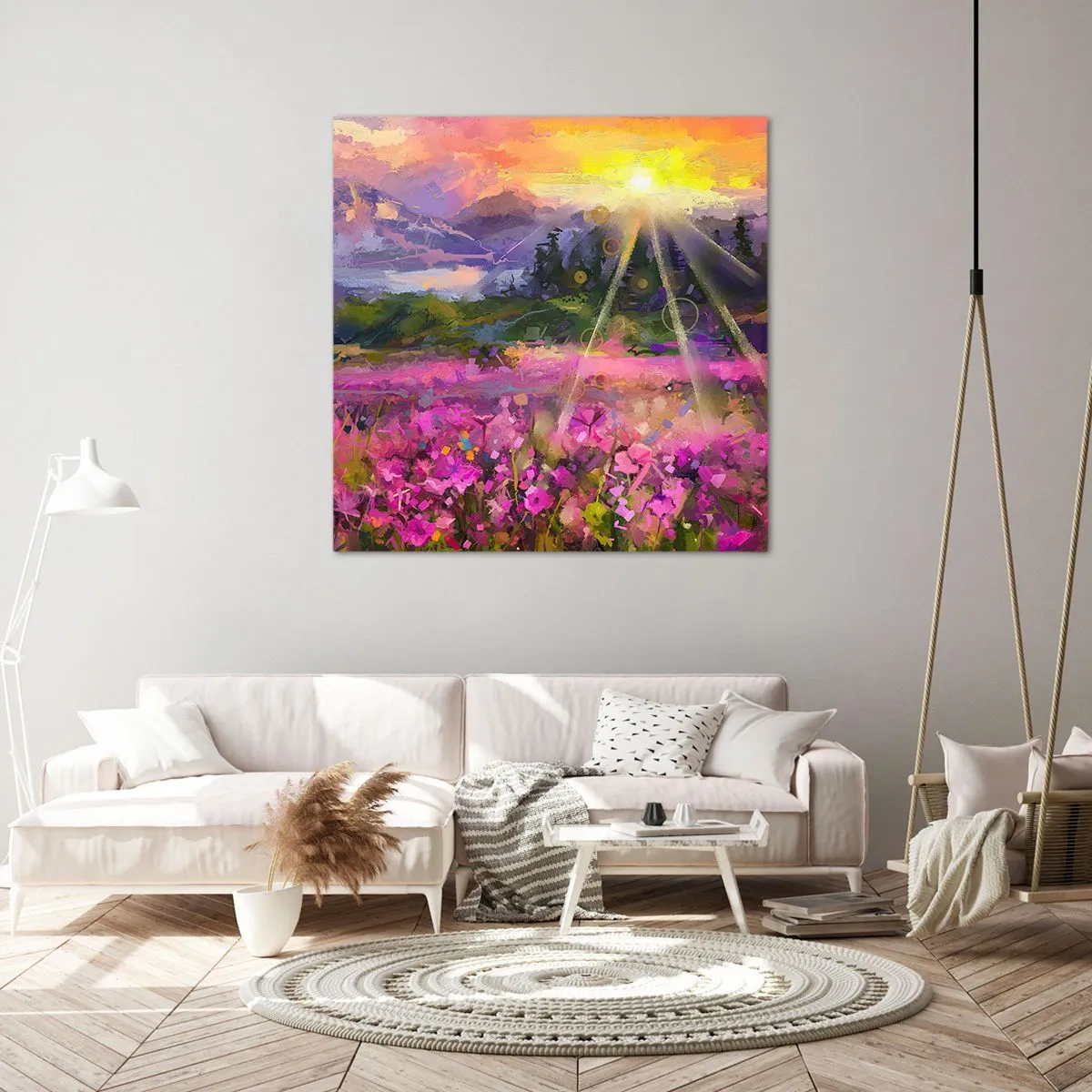 Impression sur toile - Image sur toile - Dans la vallée à l'abri du soleil - 40x40 cm