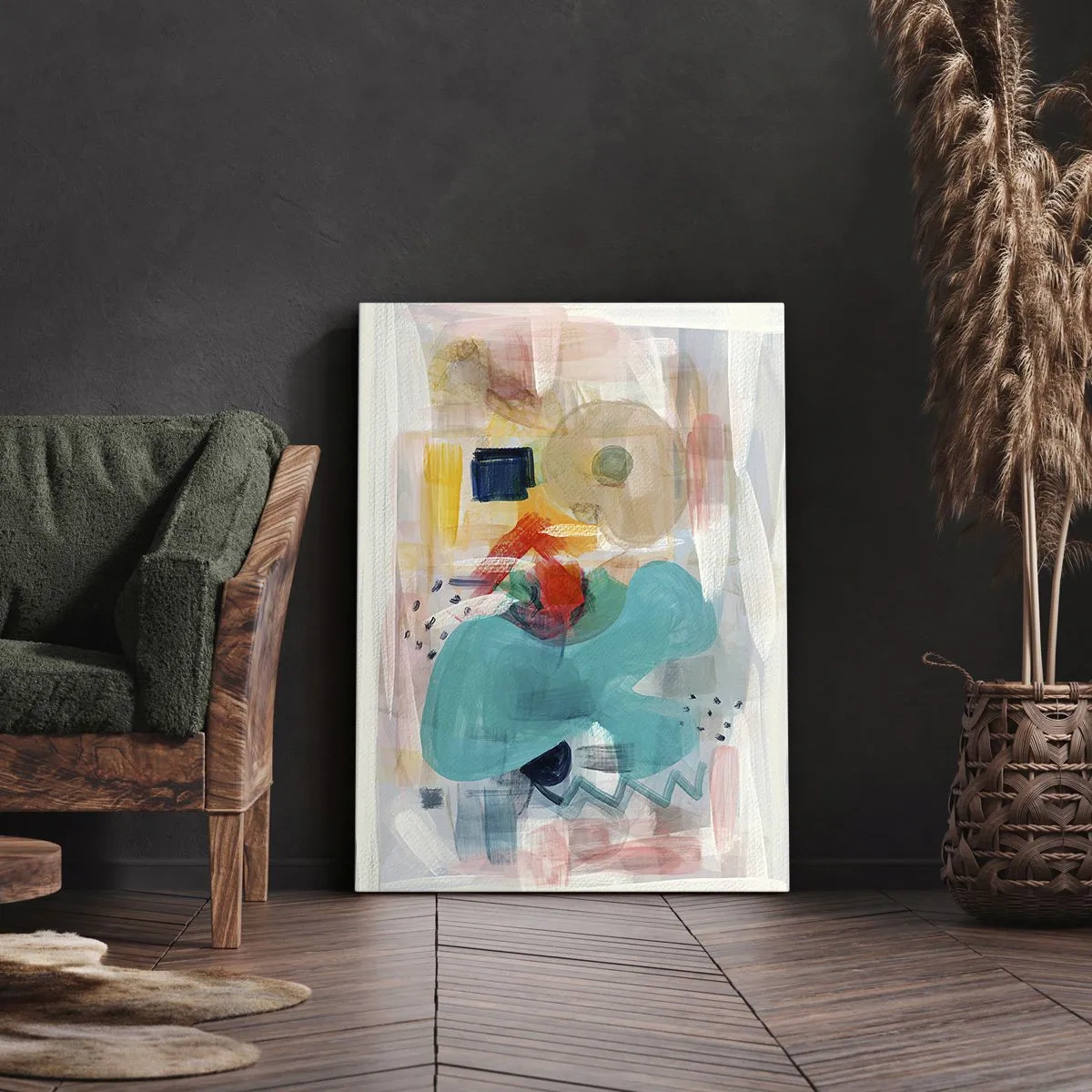 Impression sur toile - Image sur toile - Jeu de couleurs - 65x120 cm