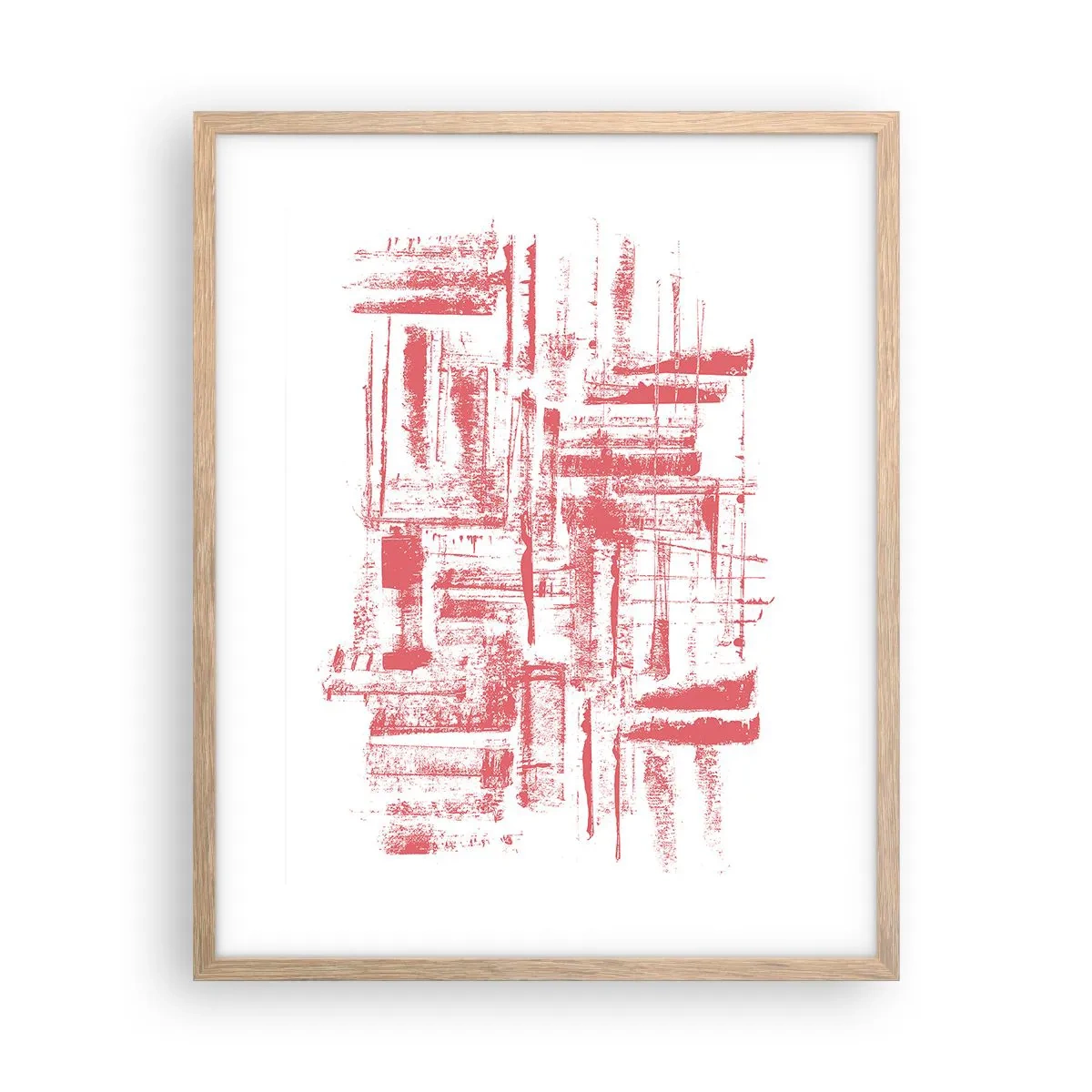 Affiche dans un chêne clair - Poster - La ville rouge - 40x50 cm