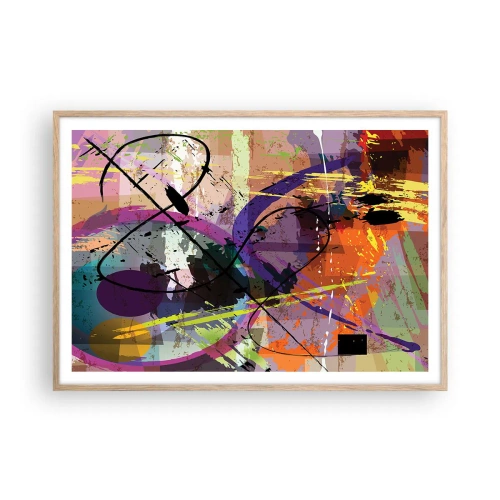 Affiche dans un chêne clair - Poster - Vous pouvez aller tout droit ou autour - 100x70 cm