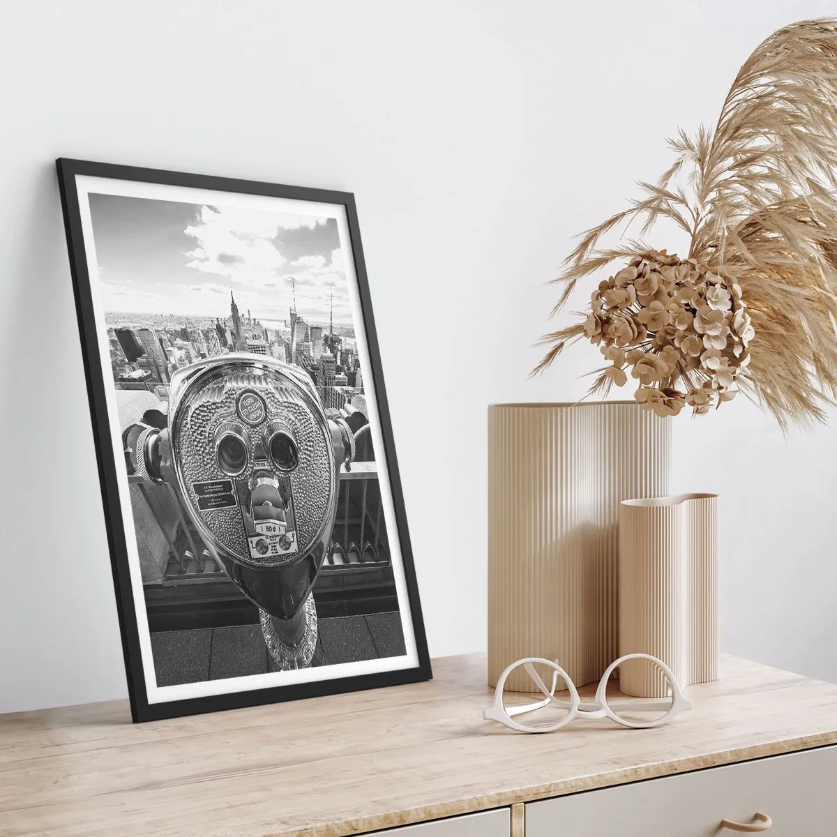 Affiche dans un cadre noir - Poster - Ville sur les villes - 40x50 cm