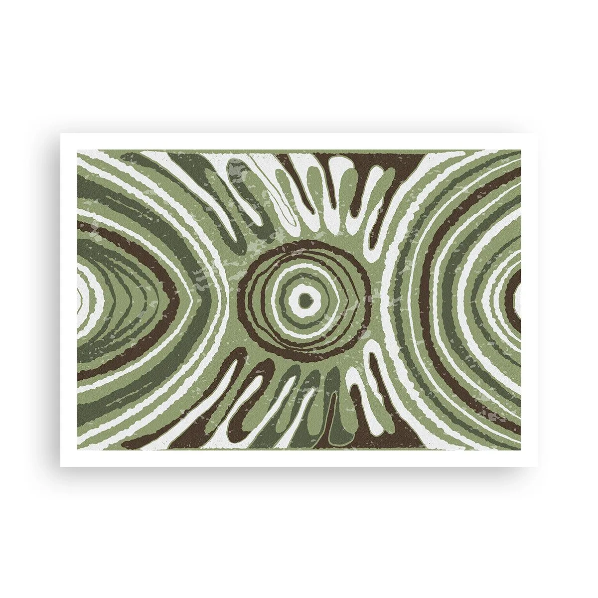 Affiche - Poster - Motifs abstraits dans les tons de vert et de marron - 100x70cm - Une explosion d'émotions - Décoration murale moderne pour le salon et la chambre ARTTOR