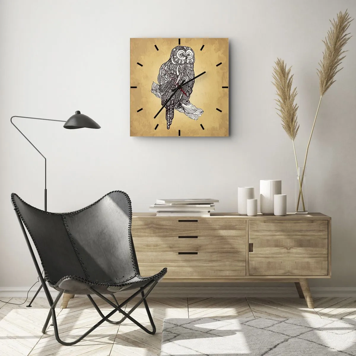 Horloge murale - Pendule murale - Ornements complexes de sagesse - 40x40 cm