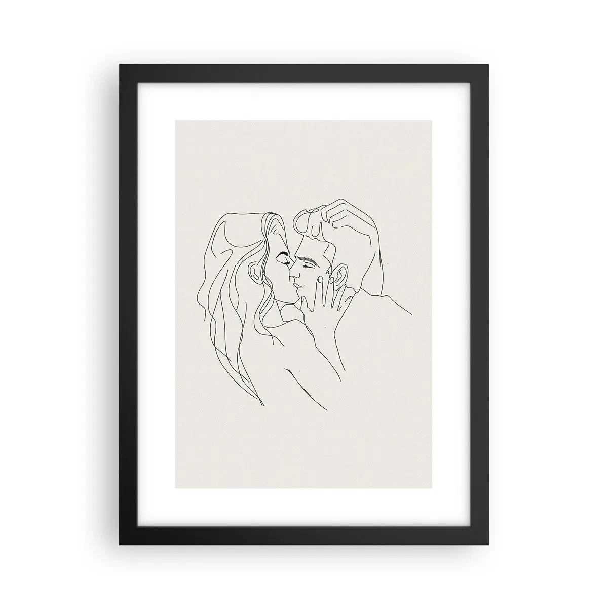 Affiche dans un cadre noir - Poster - Enlacé de sentiment - 30x40 cm