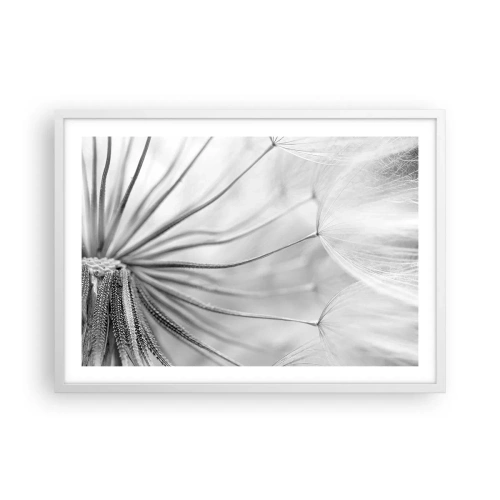 Affiche dans un cadre blanc - Poster - Aigrette avant son envol - 70x50 cm