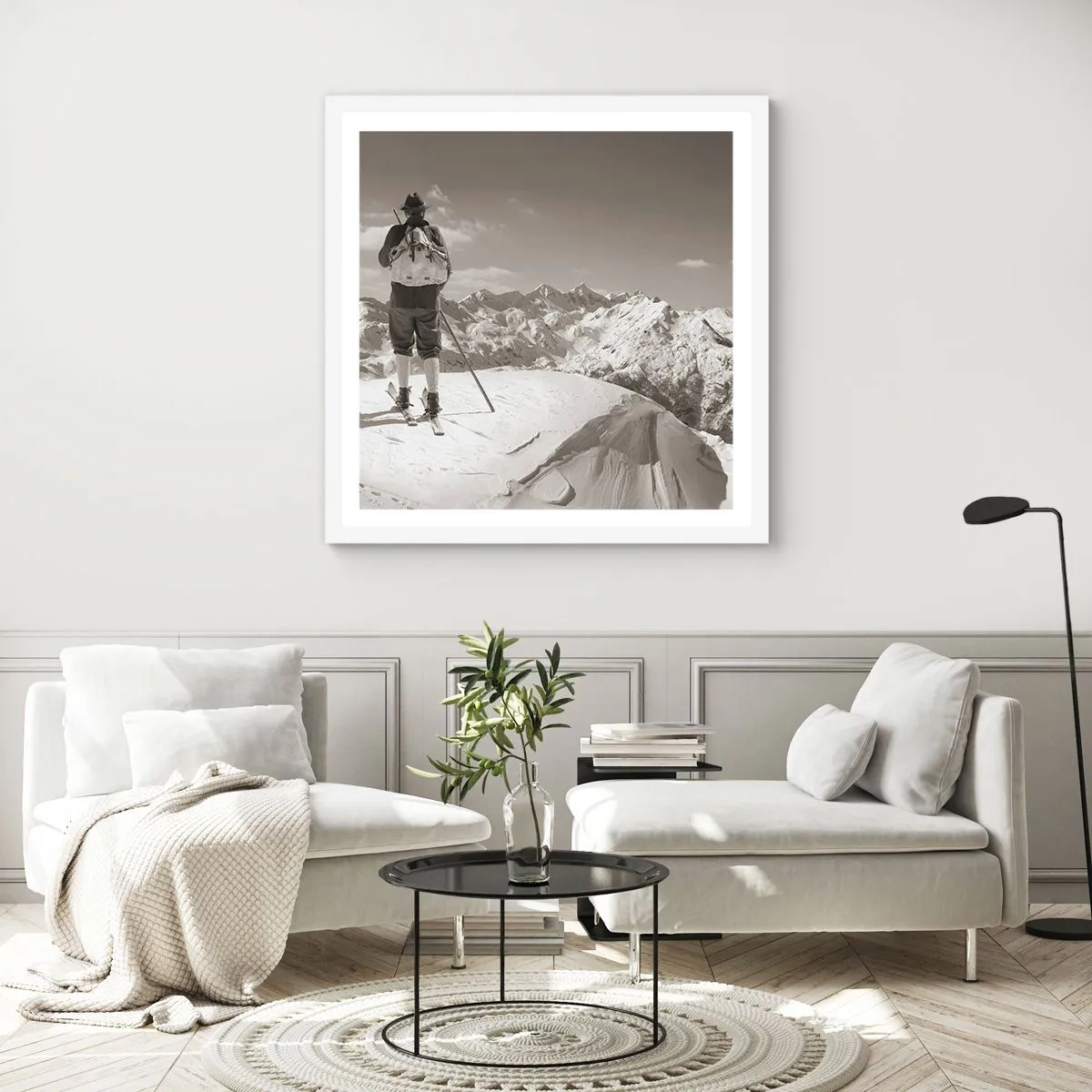 Affiche dans un cadre blanc - Poster - Toutes les mêmes ces montagnes - 60x60 cm