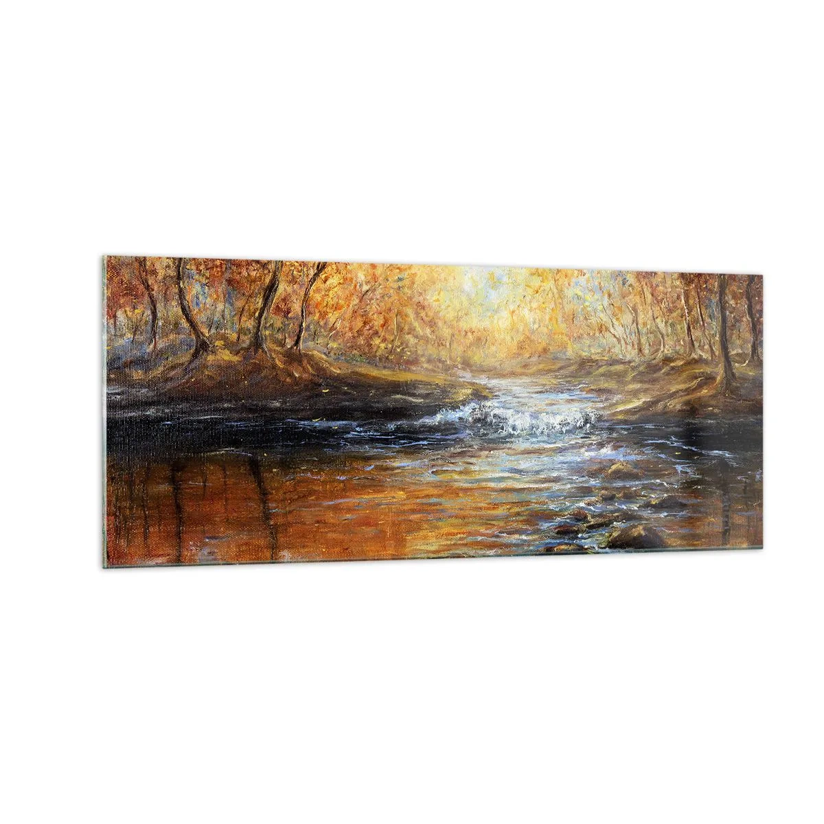 Impression sur verre - Image sur verre - Le ruisseau d'or - 100x40 cm