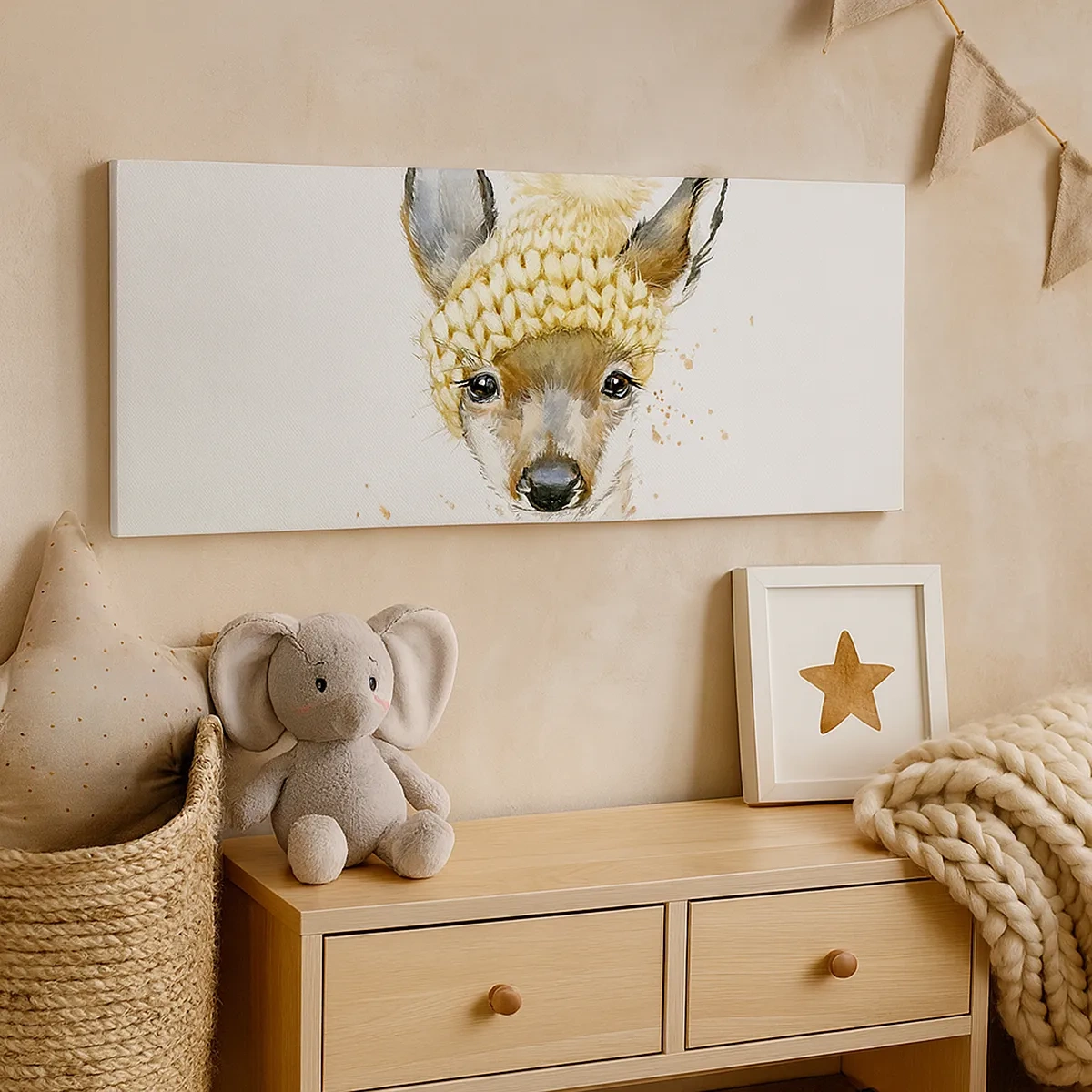 Impression sur toile - Image sur toile - Pour l'hiver dans la forêt enneigée - 30x30 cm