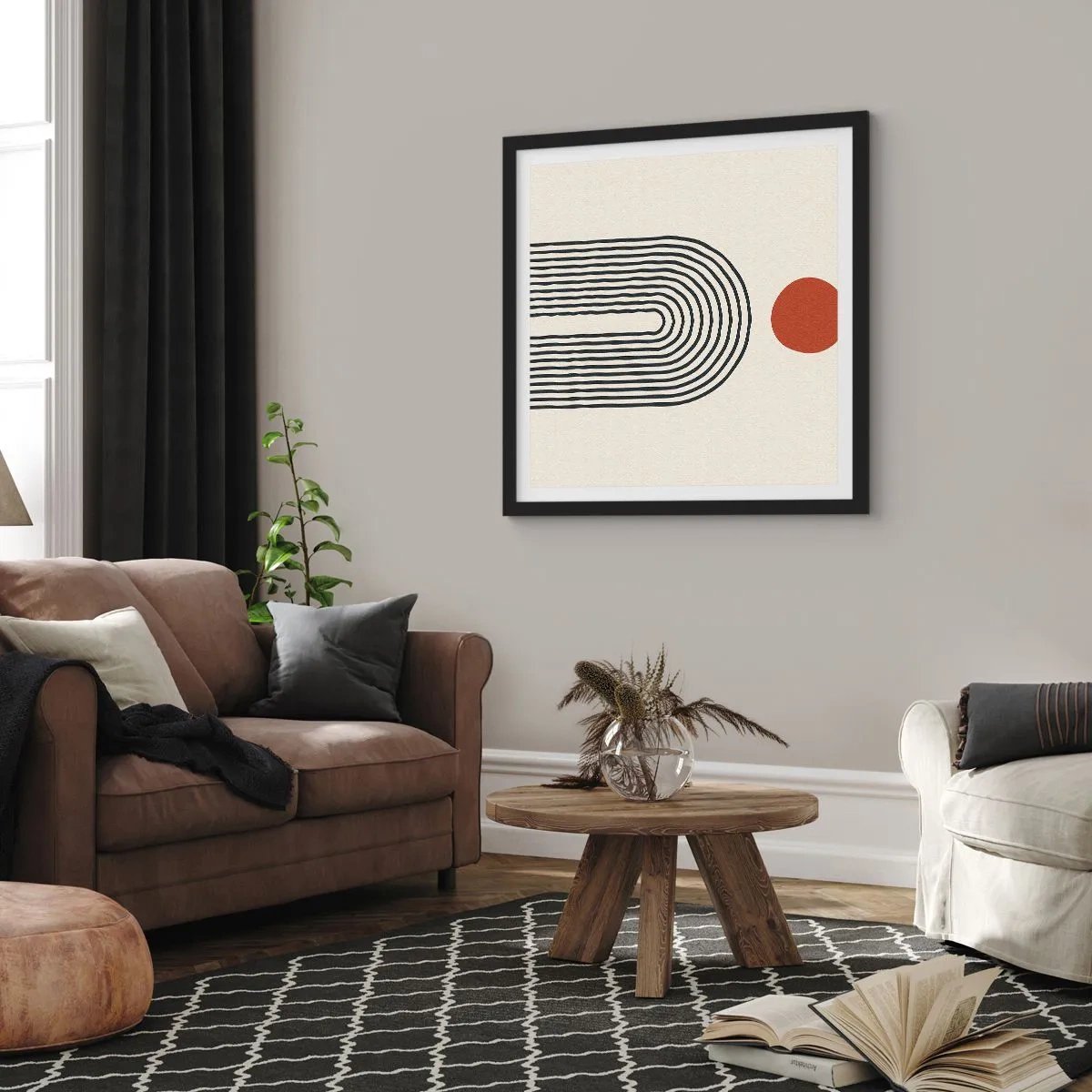 Affiche dans un cadre noir - Poster - Le magnétisme des formes et des couleurs - 40x40 cm