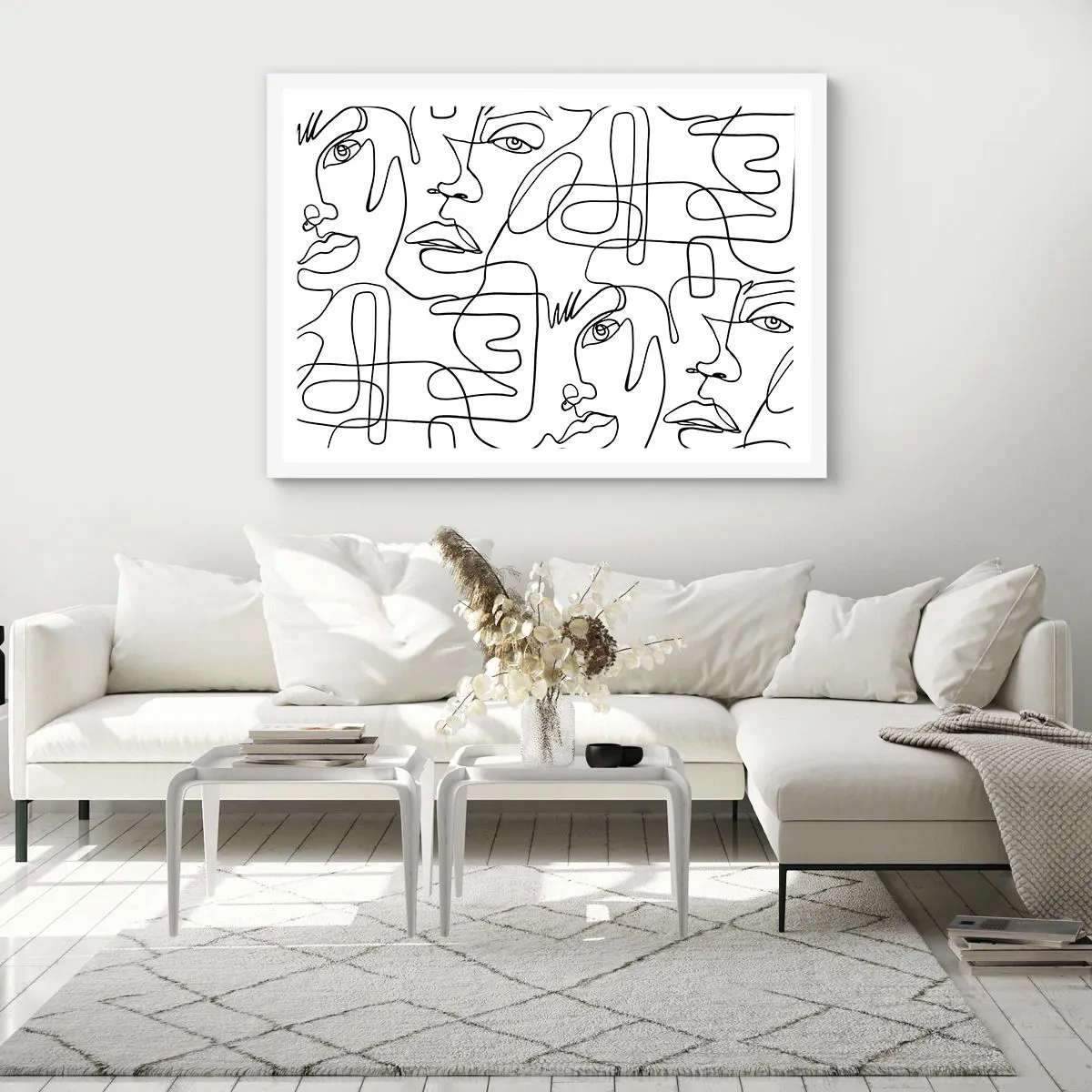 Affiche dans un cadre blanc - Poster - Dans des émotions enchevêtrées - 100x70 cm