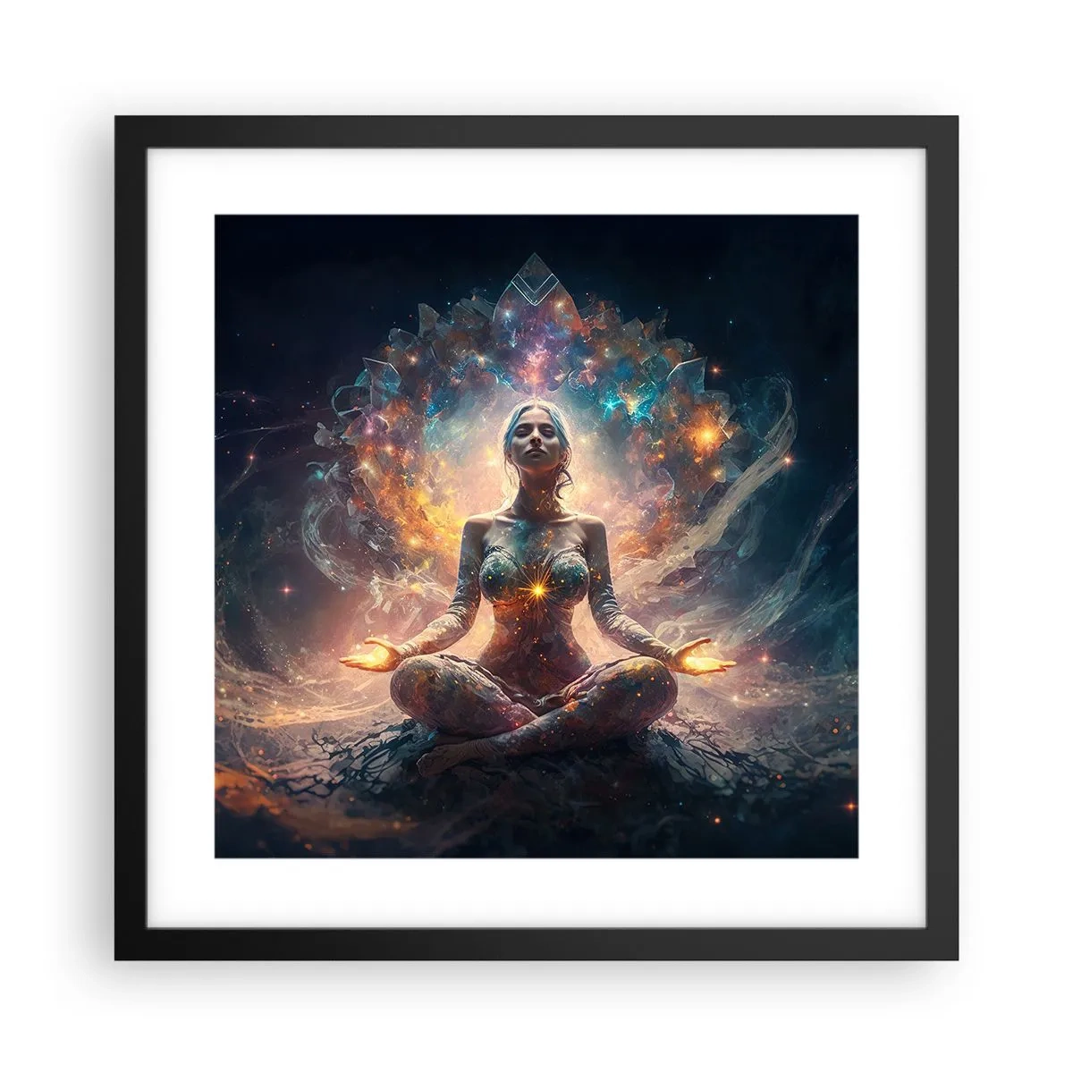 Affiche dans un cadre noir - Poster - Flux de bonne énergie - 40x40 cm