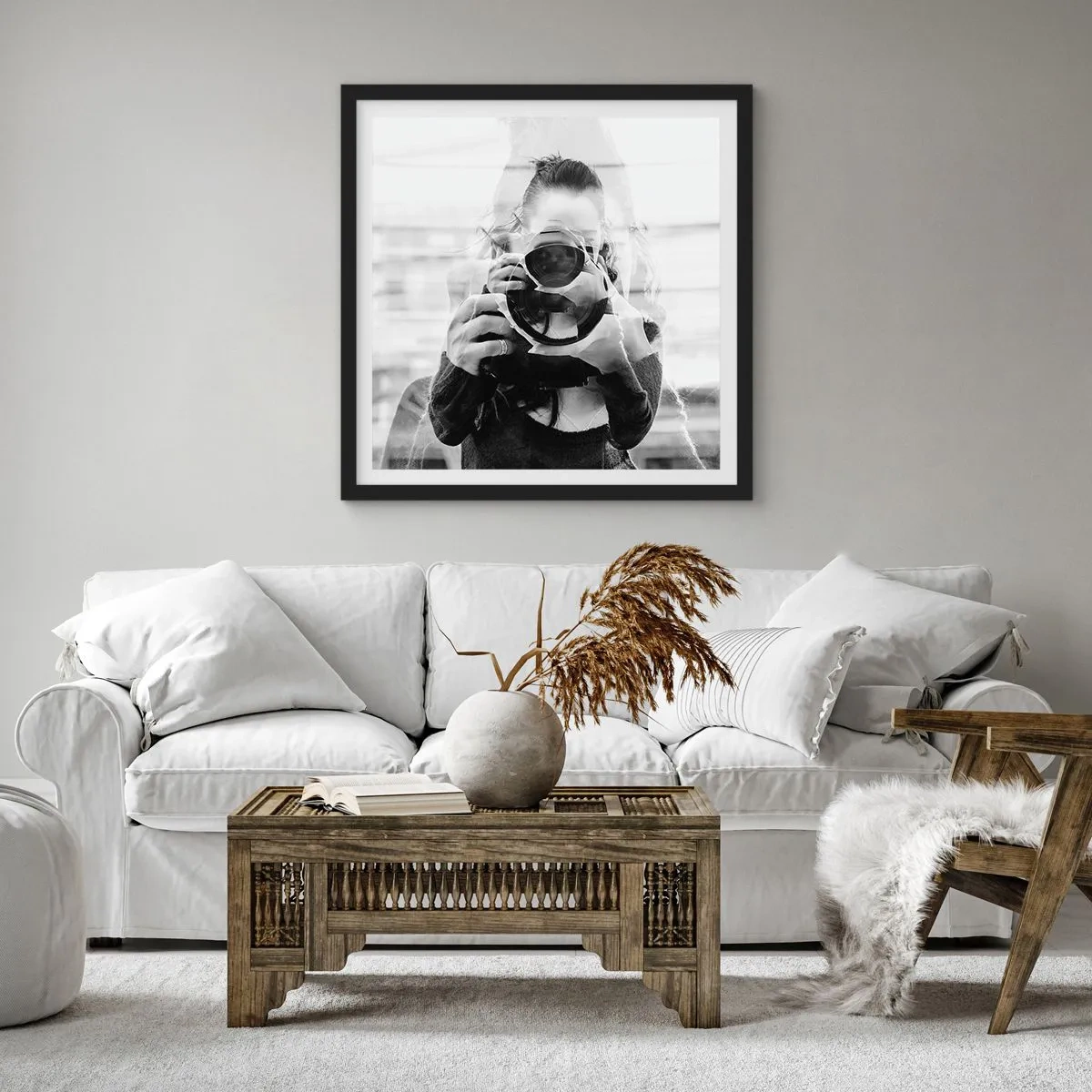 Affiche dans un cadre noir - Poster - Créateur et matériel - 60x60 cm