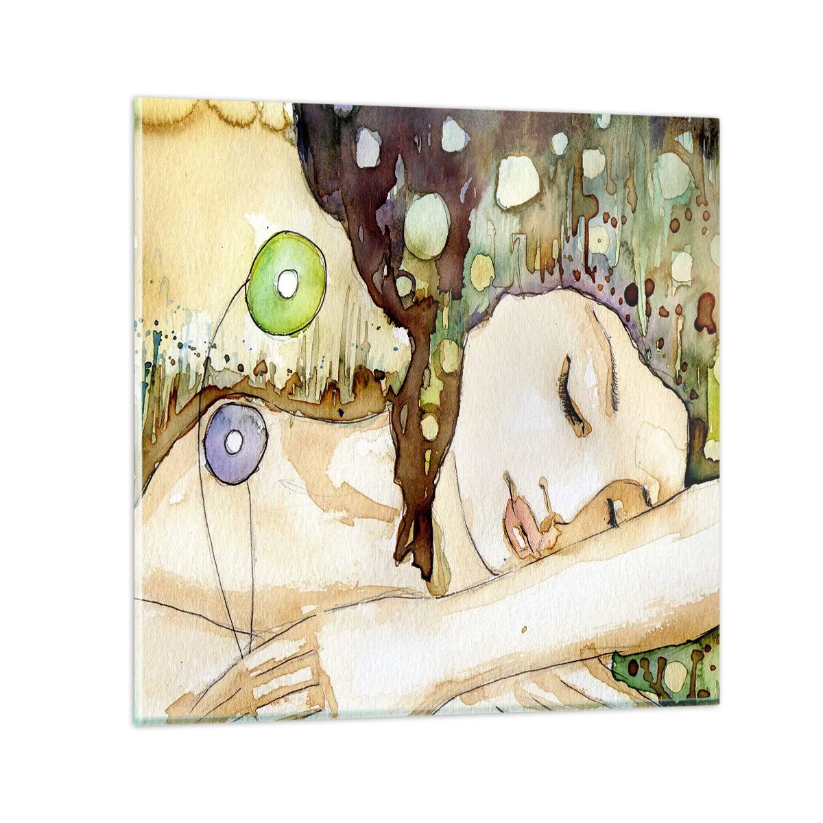 Impression sur verre - Image sur verre - Un rêve violet émeraude - 70x70 cm