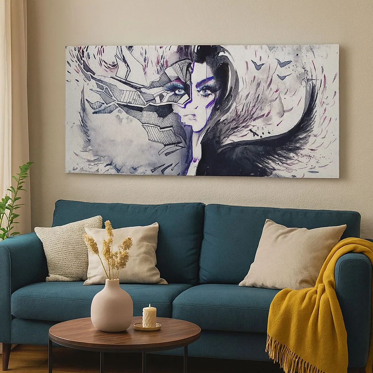Impression sur toile - Image sur toile - Démoniaque et belle - 100x40 cm