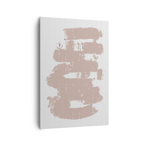 Impression sur toile - Image sur toile - Formes roses douces sur fond clair - 70x100cm - Abstraction en rose tendre - Décoration murale moderne pour le salon et la chambre ARTTOR