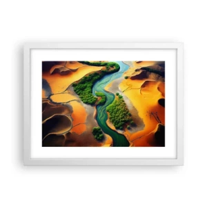 Affiche dans un cadre blanc - Poster - Rivière vivifiante - 40x30 cm