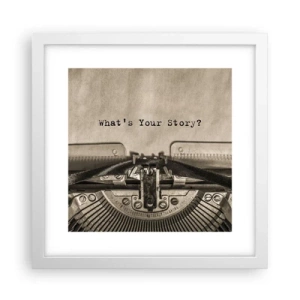 Affiche dans un cadre blanc - Poster - Réponds-moi - 30x30 cm