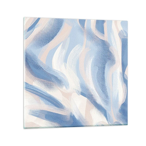 Impression sur verre - Image sur verre - Vagues bleues - 50x50 cm
