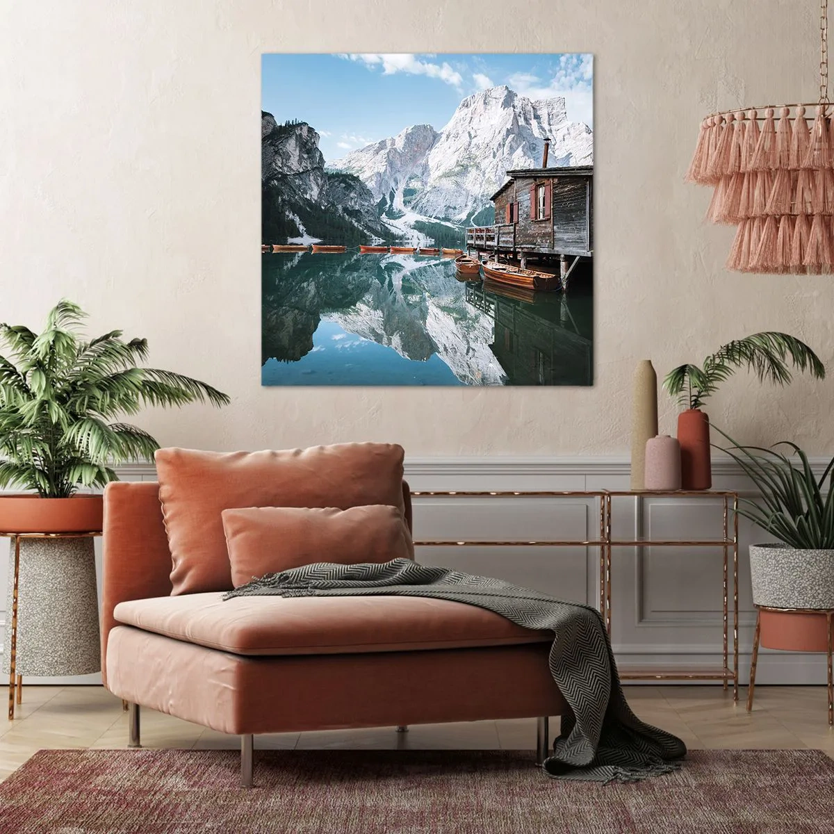 Impression sur toile - Image sur toile - Un matin cristallin en montagne - 50x50 cm