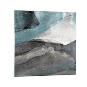 Impression sur verre - Image sur verre - Résumé : roches et glace - 50x50 cm