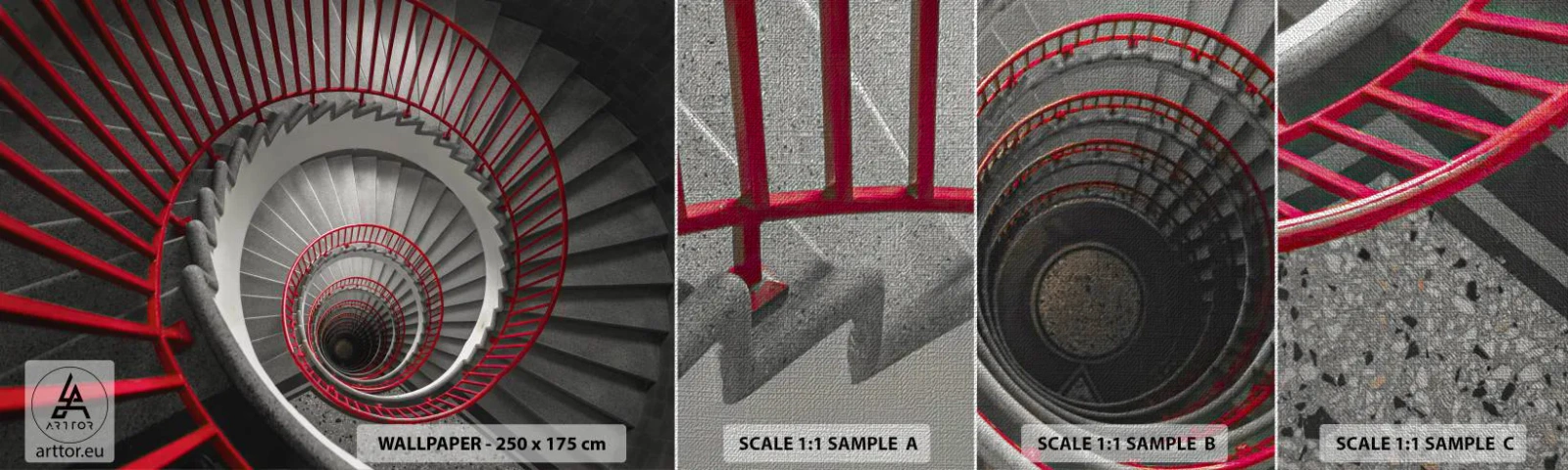 Échantillon de Papier Peint Premium Canvas - Amusement architectural - Architecture, Escaliers, Industriel - 100x30 cm