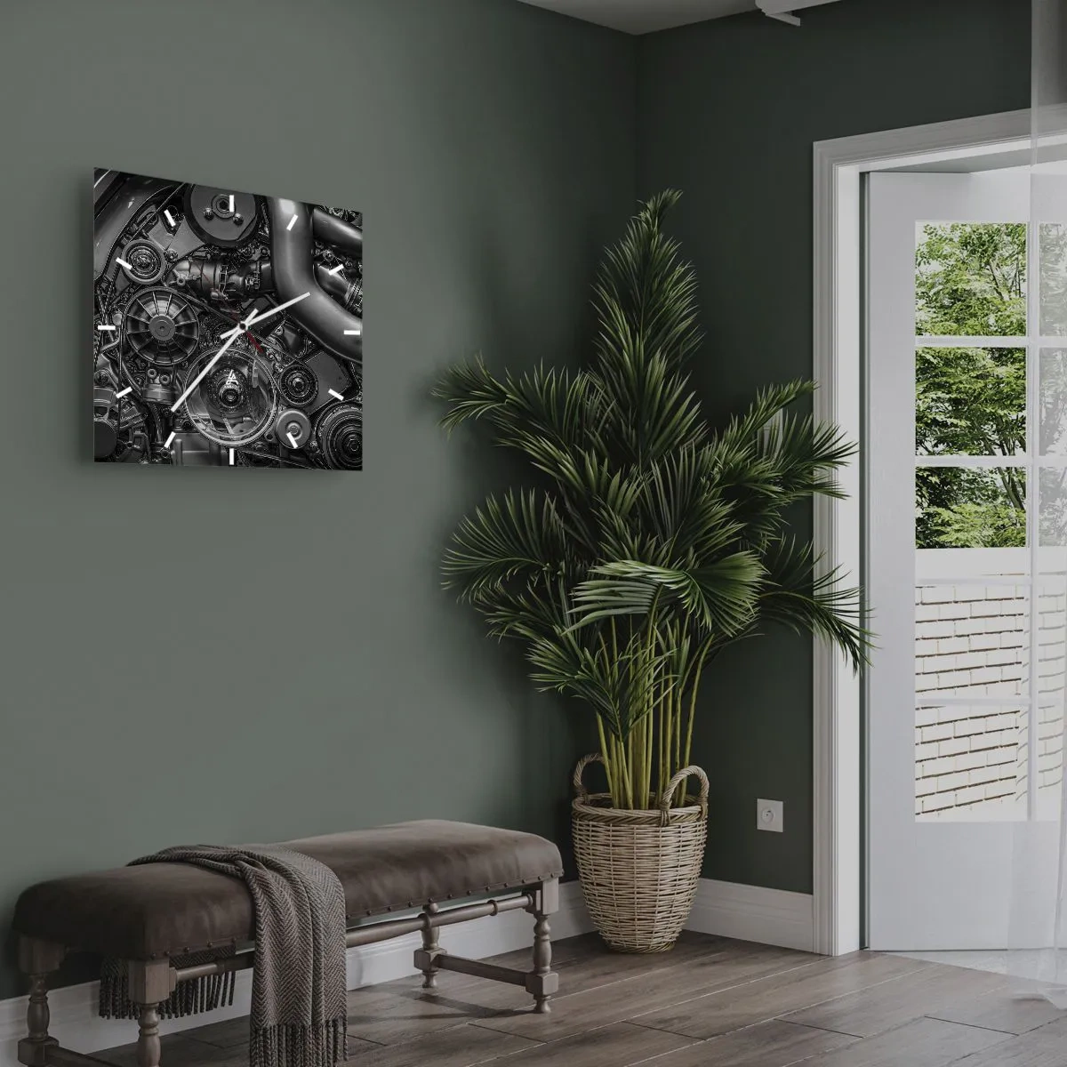 Horloge murale - Pendule murale - Poésie mécanique - 30x30 cm