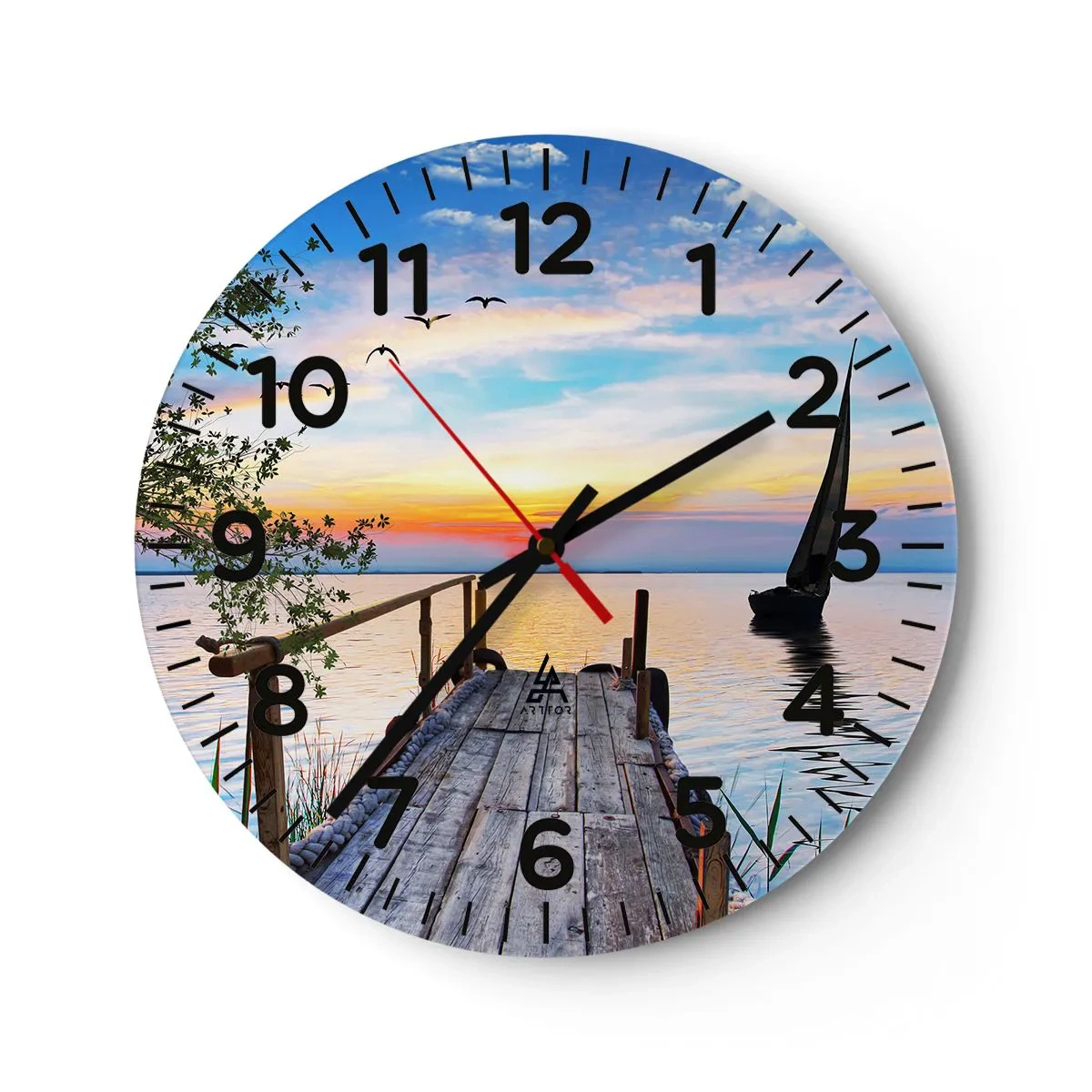 Horloge murale - Pendule murale - Bonsoir! - 40x40 cm