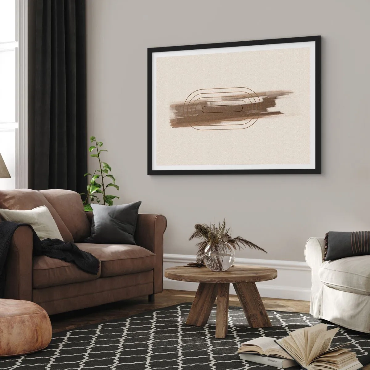 Affiche dans un cadre noir - Poster - Parfum de gris - 50x40 cm