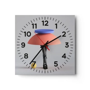 Horloge murale - Pendule murale - Composition surréaliste - 40x40 cm