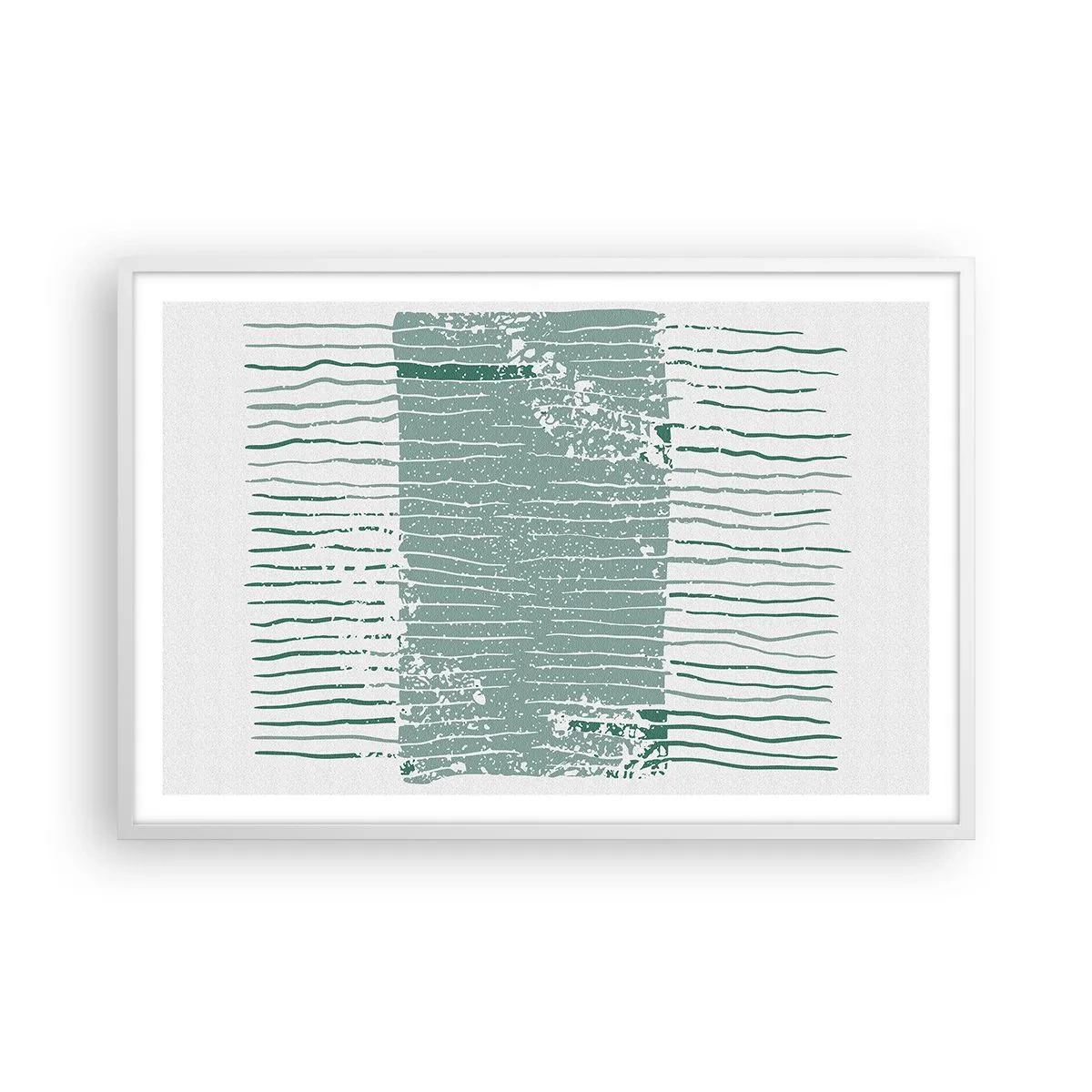 Affiche dans un cadre blanc - Poster - Abstraction de la mer - 91x61 cm