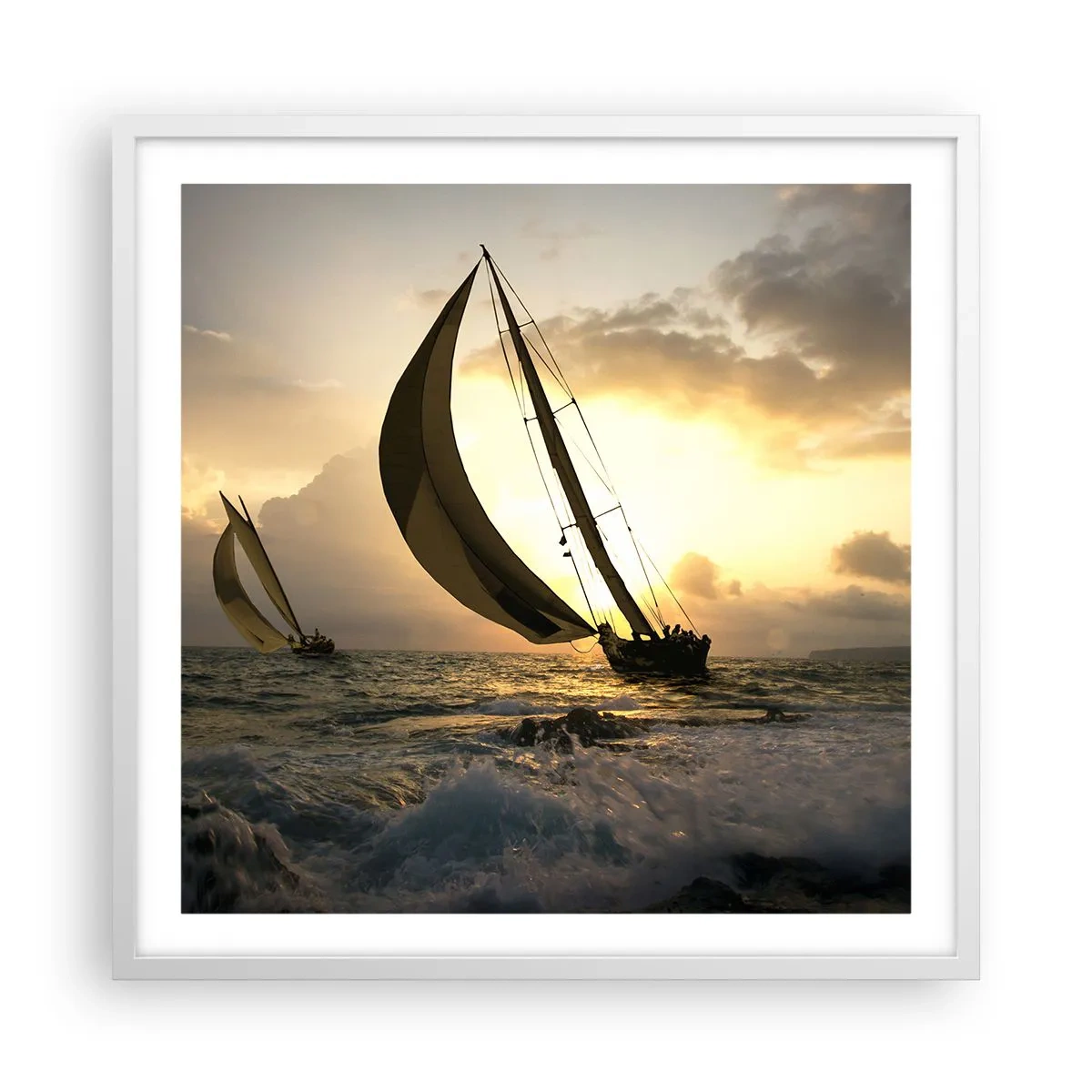 Affiche dans un cadre blanc - Poster - Avec le vent et contre le vent - 60x60 cm