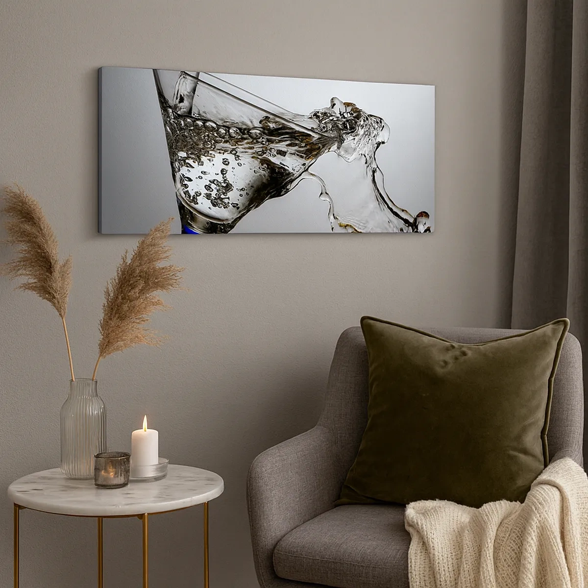 Impression sur toile - Image sur toile - Eau cristalline dans un verre cristal - 30x30 cm