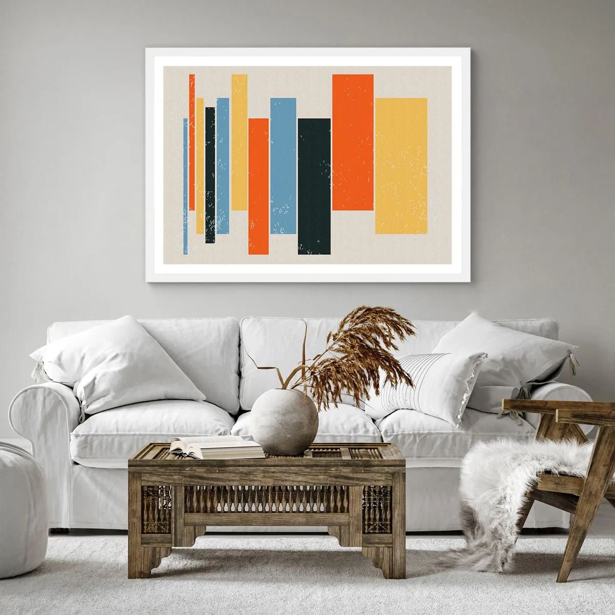 Affiche dans un cadre blanc - Poster - Notation musicale - 60x60 cm