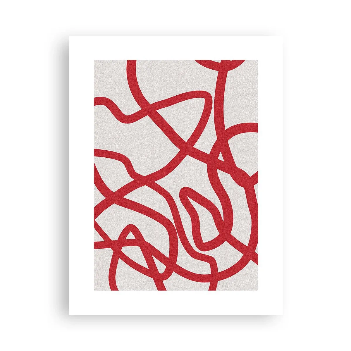 Affiche - Poster - Rouge sur blanc - 30x40 cm