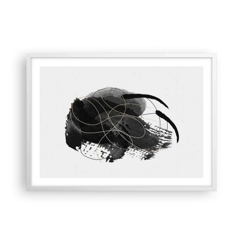 Affiche dans un cadre blanc - Poster - Fait de noir - 70x50 cm