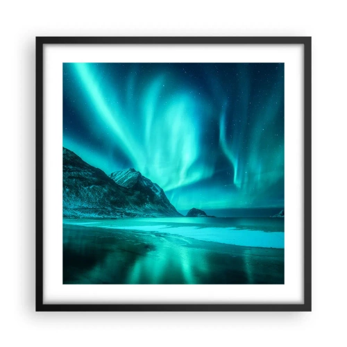 Affiche dans un cadre noir - Poster - Merveilles du Nord - 50x50 cm