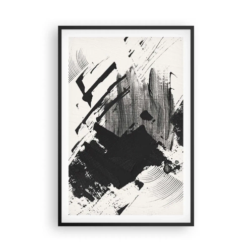 Affiche dans un cadre noir - Poster - Abstraction – expression du noir - 61x91 cm