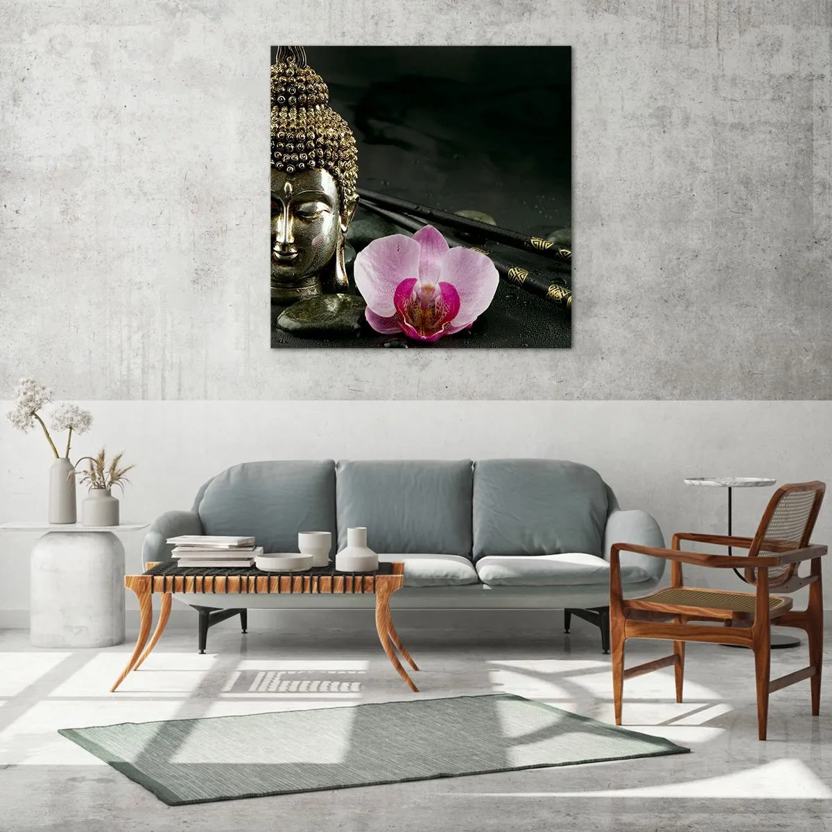 Impression sur verre - Image sur verre - Harmonie de la sagesse et de la beauté - 40x40 cm