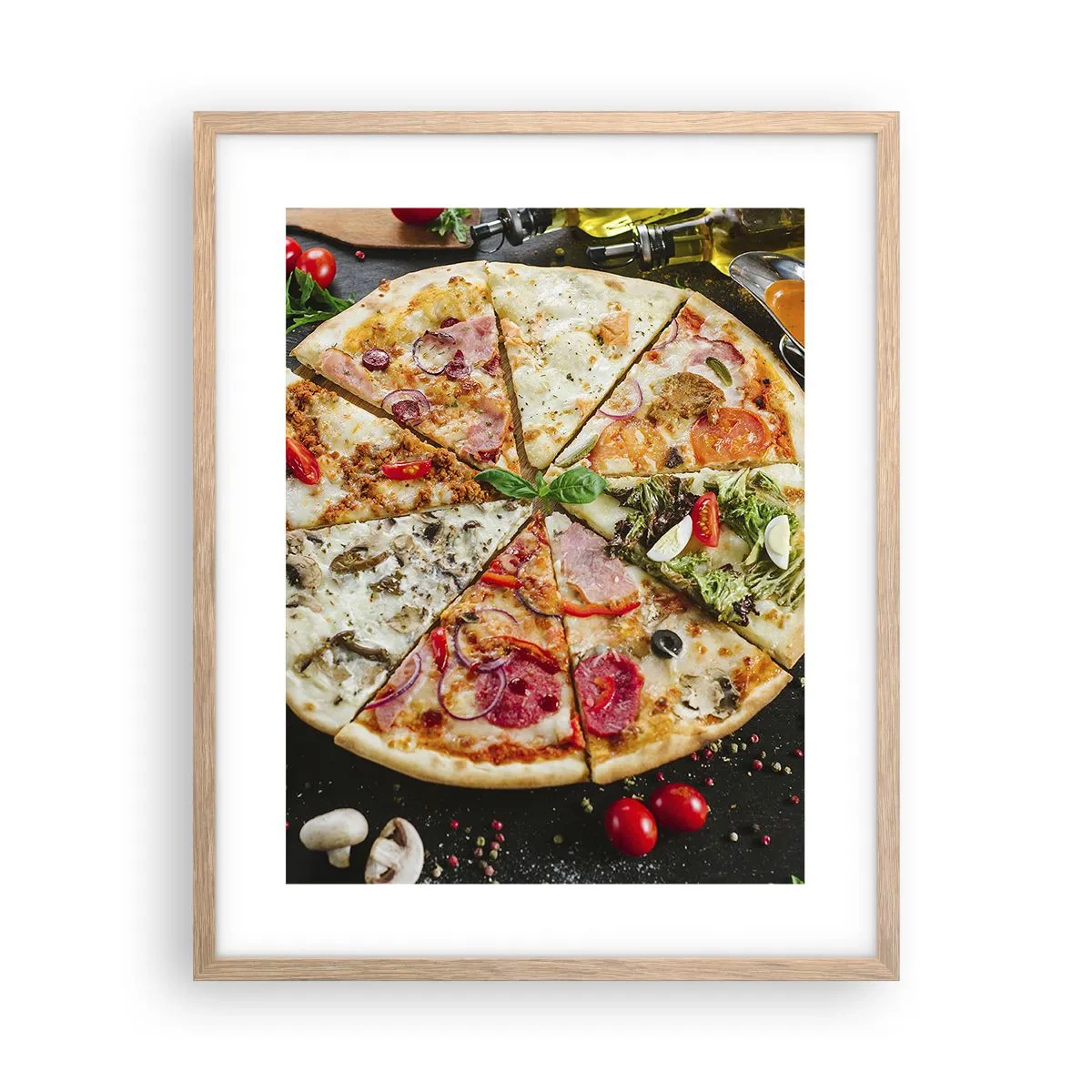 Affiche dans un chêne clair - Poster - Une gamme de saveurs - 40x50 cm