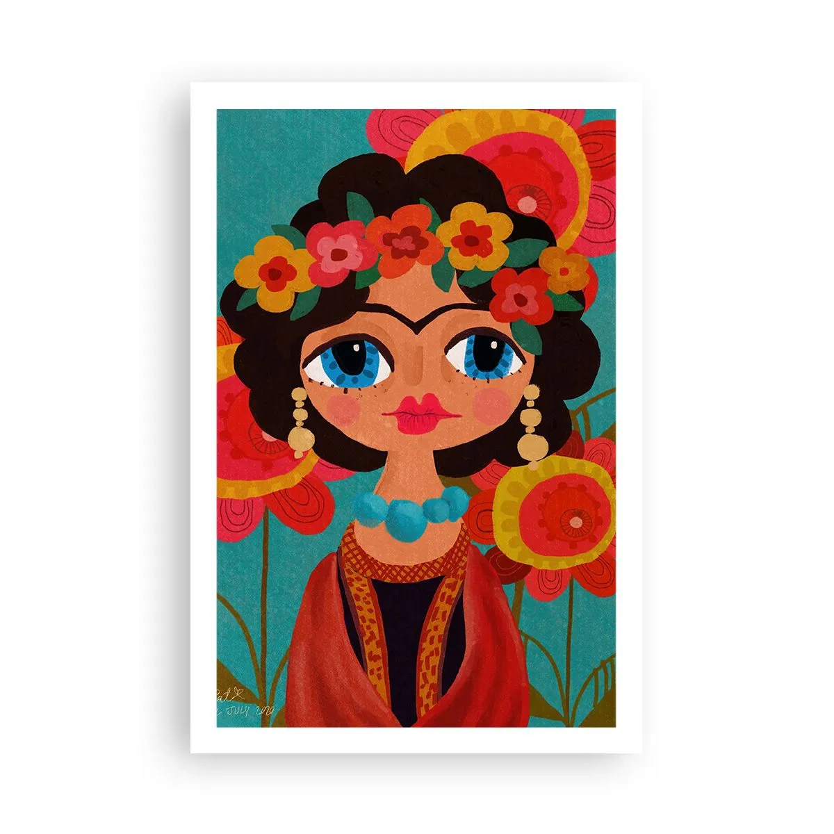 Affiche - Poster - Mademoiselle coquelicot - 61x91 cm