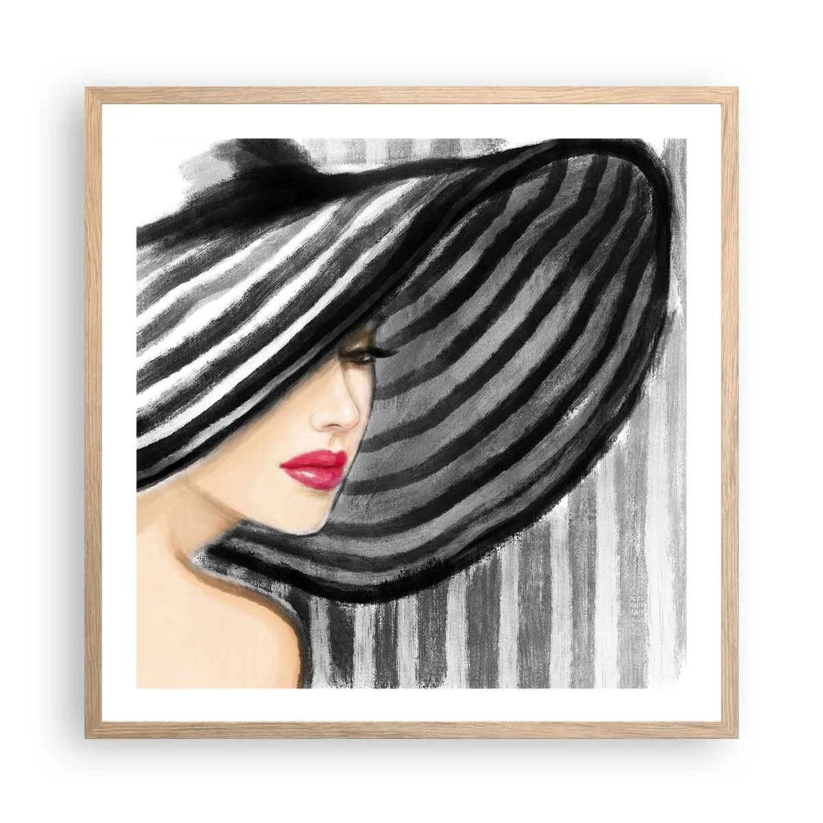 Affiche dans un chêne clair - Poster - Où te chercher ? - 60x60 cm